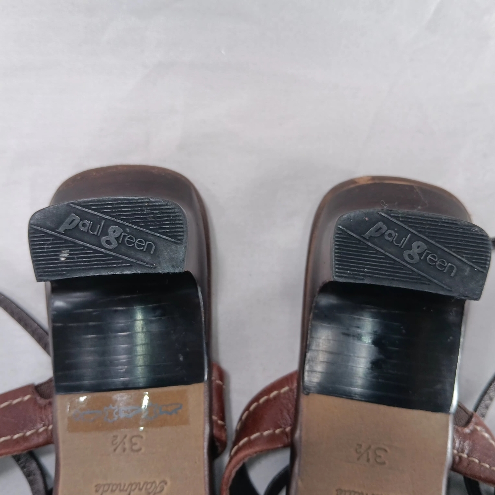 Vintage Paul Green Munchen Sandals Women Size 6 Brown Leather Classic Old Money - Picture 13 of 16